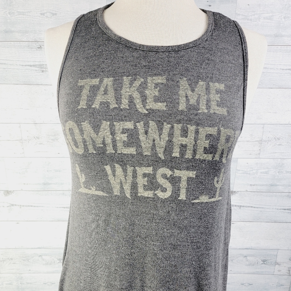 Take me somewhere West Soft High Low Tank Top Threads Studio Measured Small